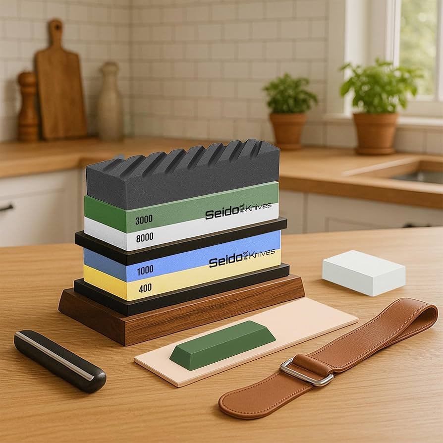 Amazon.com: Seido Knives Professional Whetstone Set, Knife